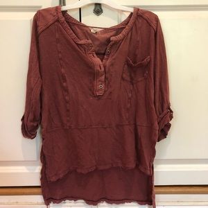 Free People quarter sleeve top